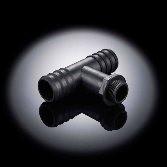 IWS Pro Tee Fitting | 25mm Triple Barbed | Flood & Drain Irrigation Connector