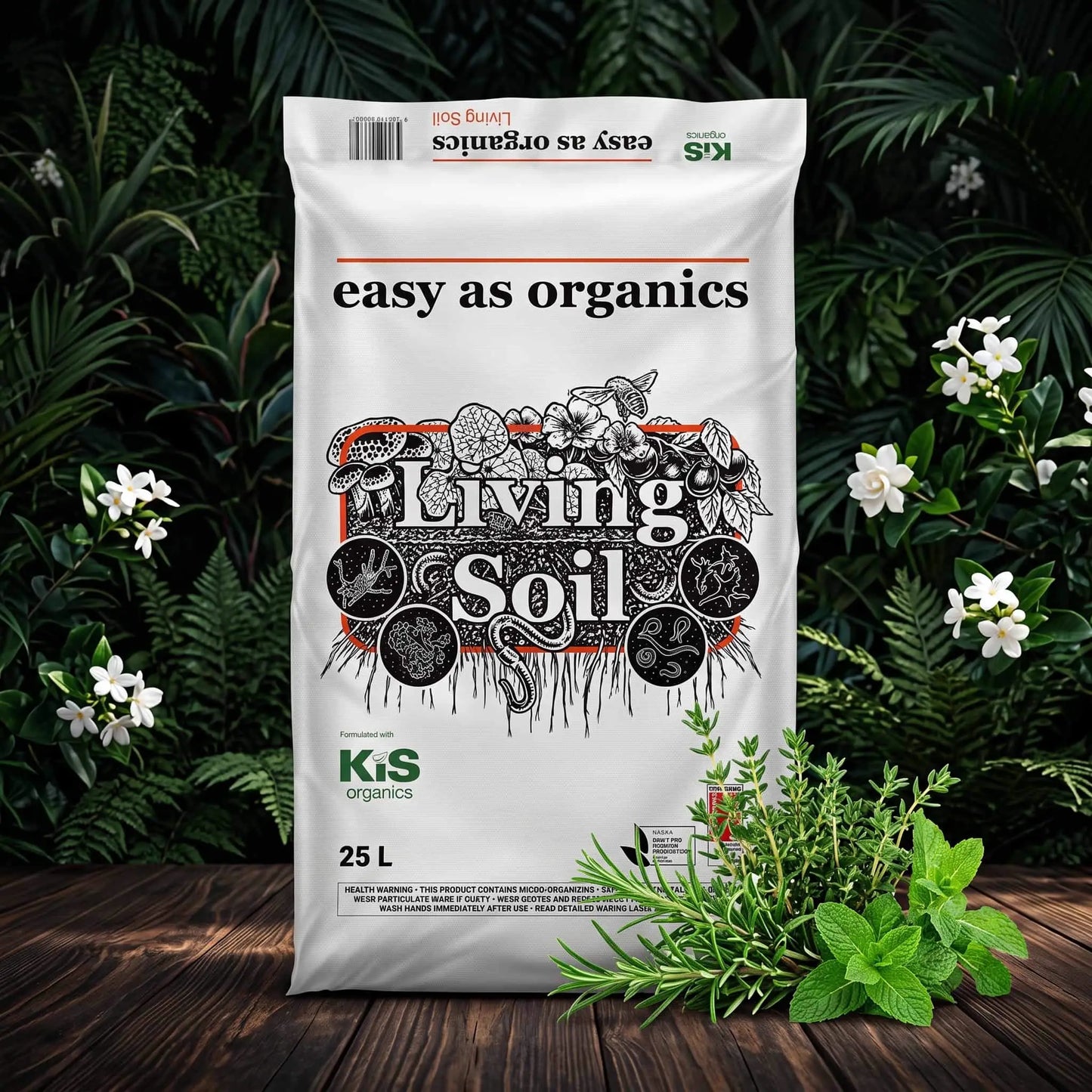Easy As Organics Living Soil | 25 Litre | Water Only, NASAA Certified Organic