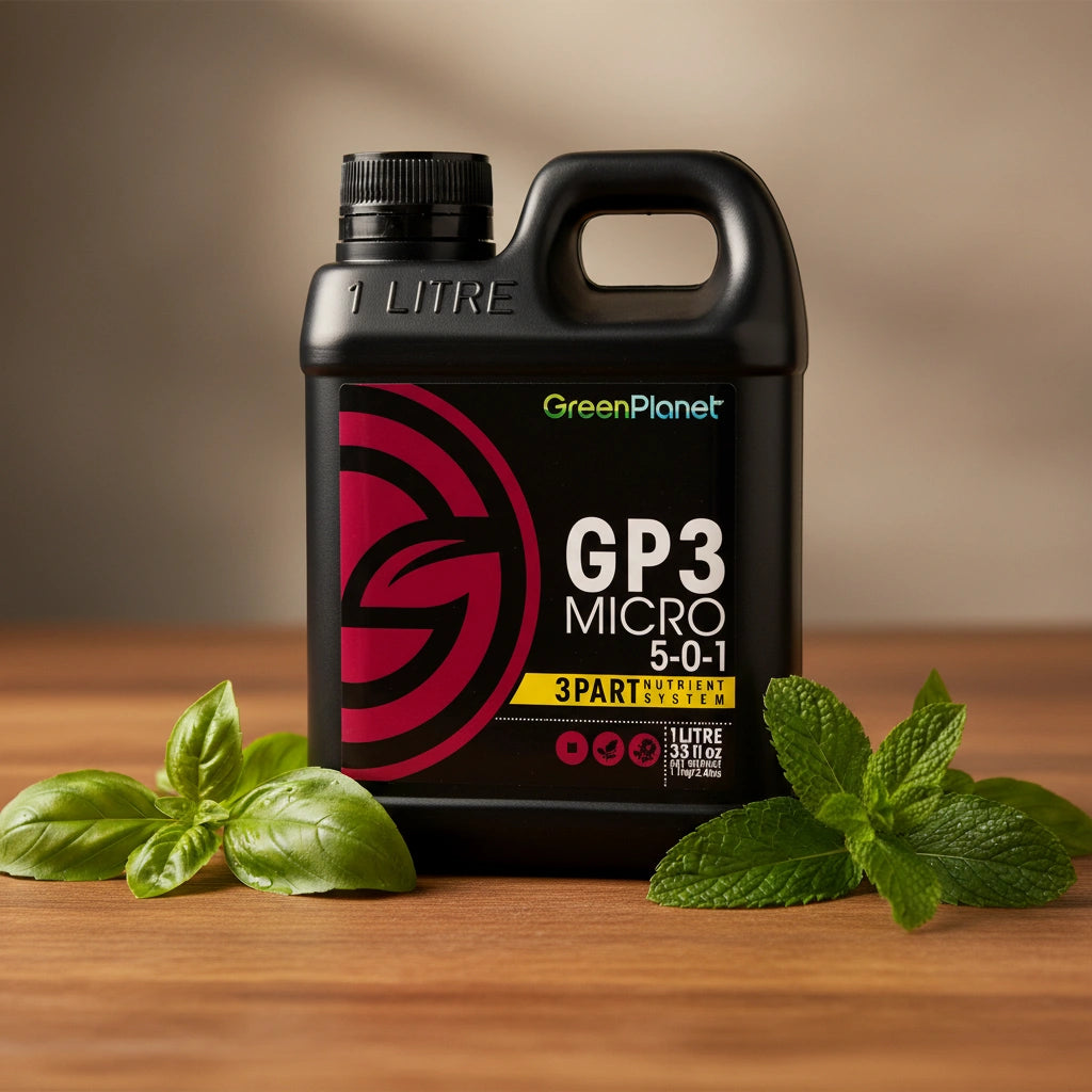 Green Planet GP3 Micro | 3-Part Hydroponic Base Nutrient | 1L, 5L, 20L