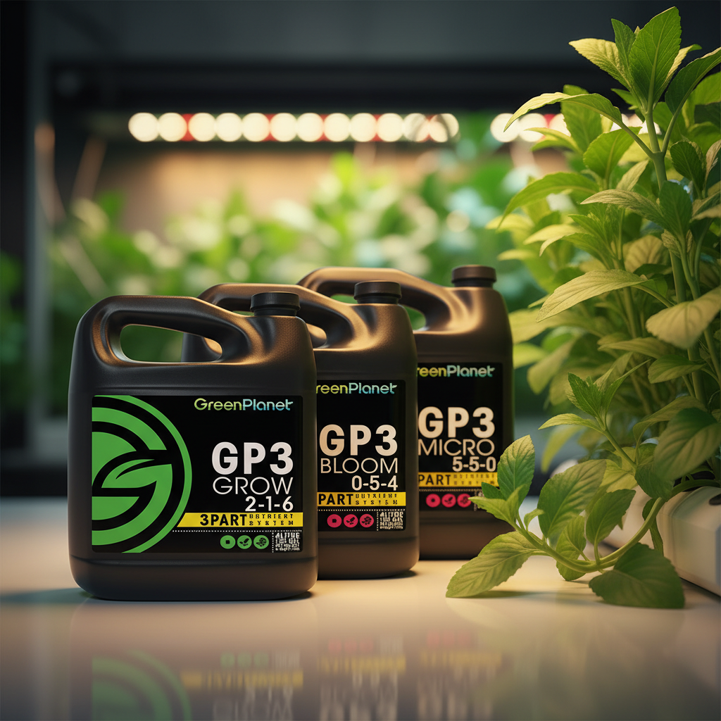 Green Planet GP3 3-Part Nutrient System - Grow, Micro, Bloom 1L