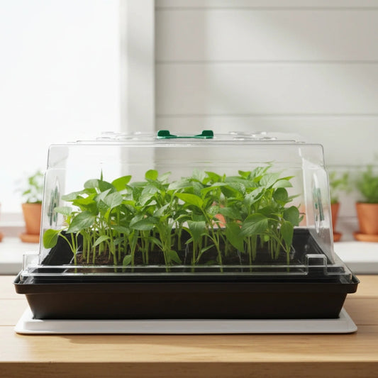 Heat 'n' Grow 3-Part Propagation Set | Clear Vented Dome, Lattice Tray & Catchment Base | Complete Propagation Kit