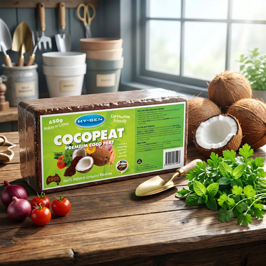 HY-GEN Coco Brick | 650g | Compressed Coco Coir Makes 10L of Growing Medium