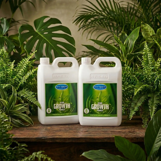 HY-GEN Hydro Growth Formula A & B | 2x1L, 2x5L, 2x20L | Hydroponic Veg Nutrient