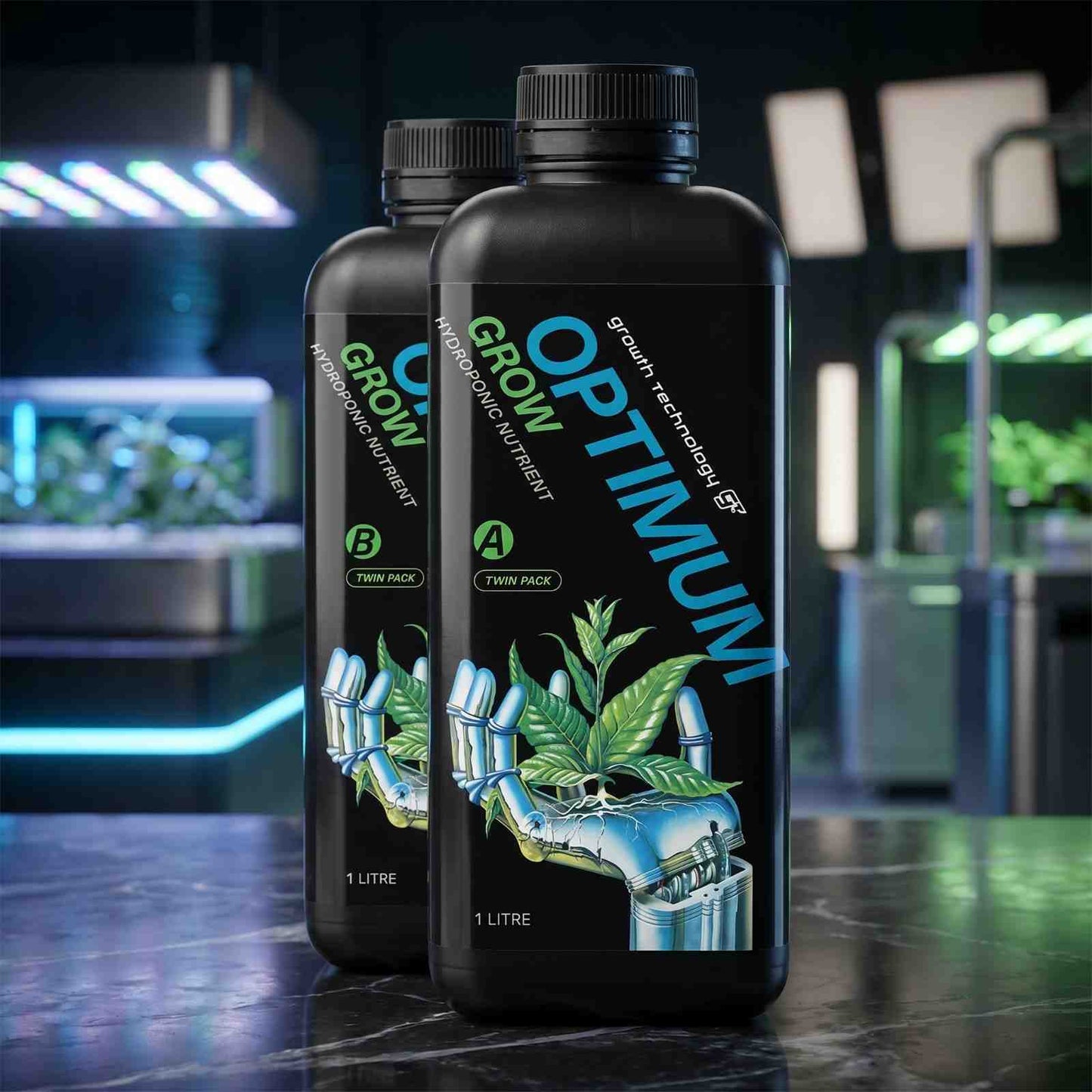 Growth Technology Optimum Grow A & B | 2-Part Vegetative Nutrient | 2x1L, 2x5.5L, 2x20L