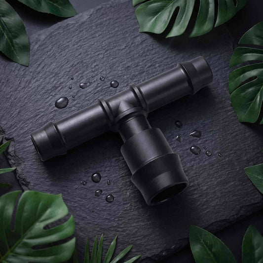 Increasing Barbed Tee | 13mm x 13mm x 19mm | Irrigation Flow Splitter Fitting