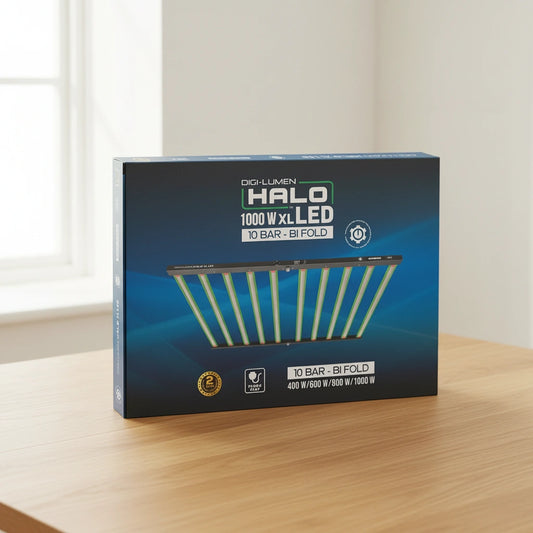 Digi-Lumen Halo 1000W XL LED Grow Light | 2700 μmol/s | 10-Bar Bi-Fold | 4.86m² Coverage