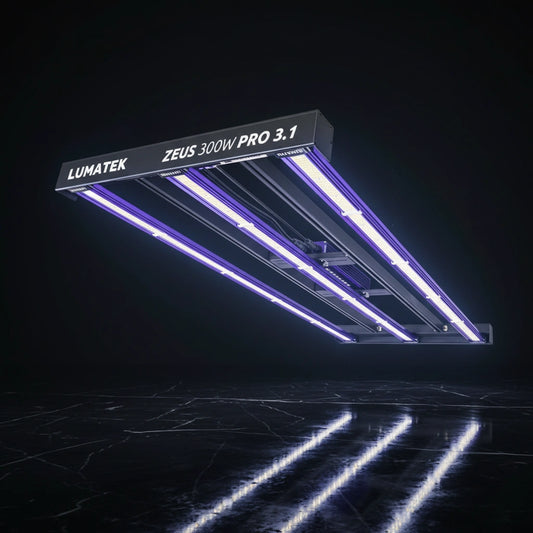 Lumatek Zeus 300W Pro 3.1 LED Grow Light | 965 μmol/s | 3.1 μmol/J | Samsung LM301H EVO | IP65 | 1.2×0.6m