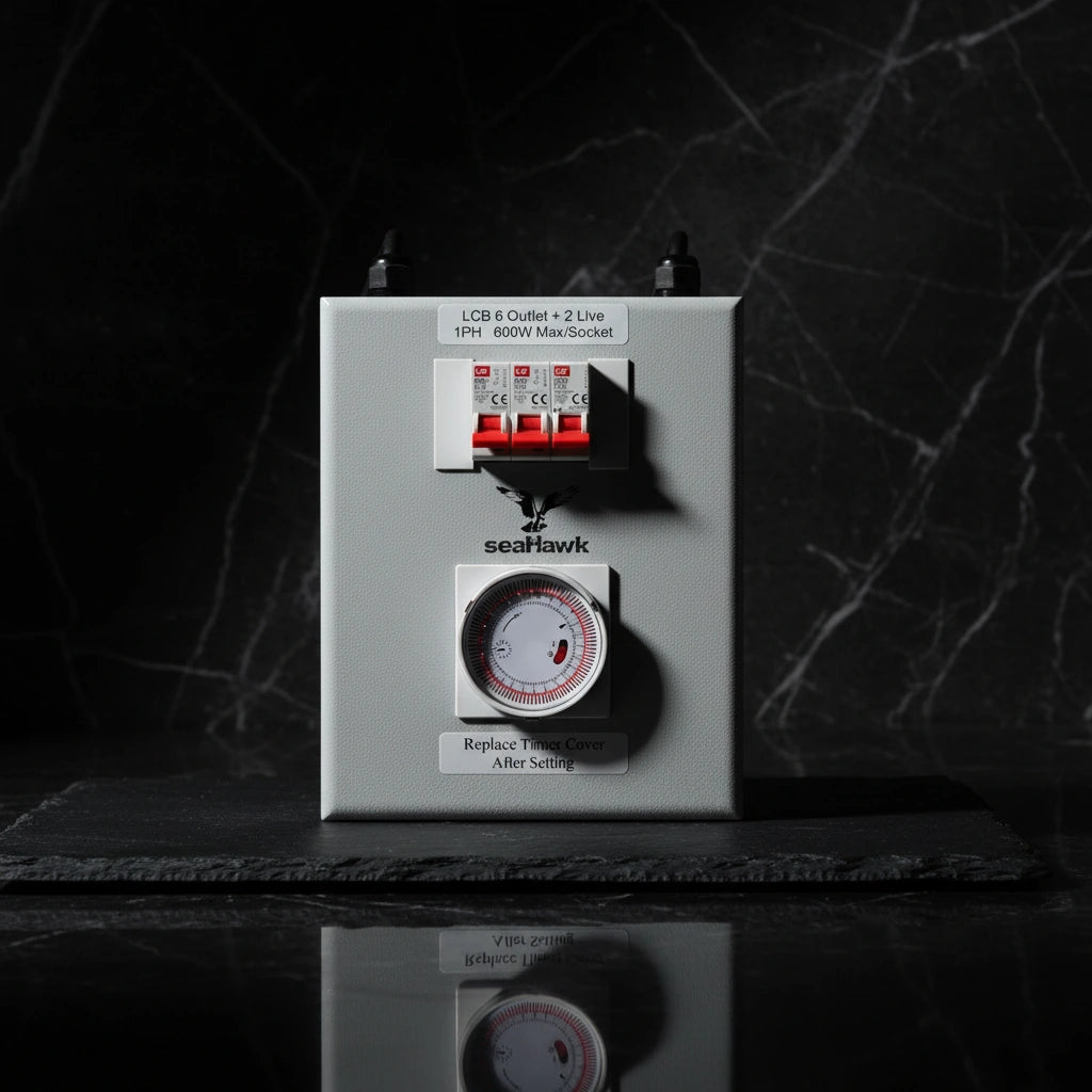 SaeHawk 6-Outlet + 2 Live Light Control Board 8000W 50A + 2x 15A Leads | AU
