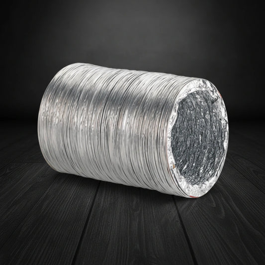Silver Aluminium Ducting 5m | 100mm, 125mm, 150mm, 200mm, 250mm, 300mm, 320mm & 355mm